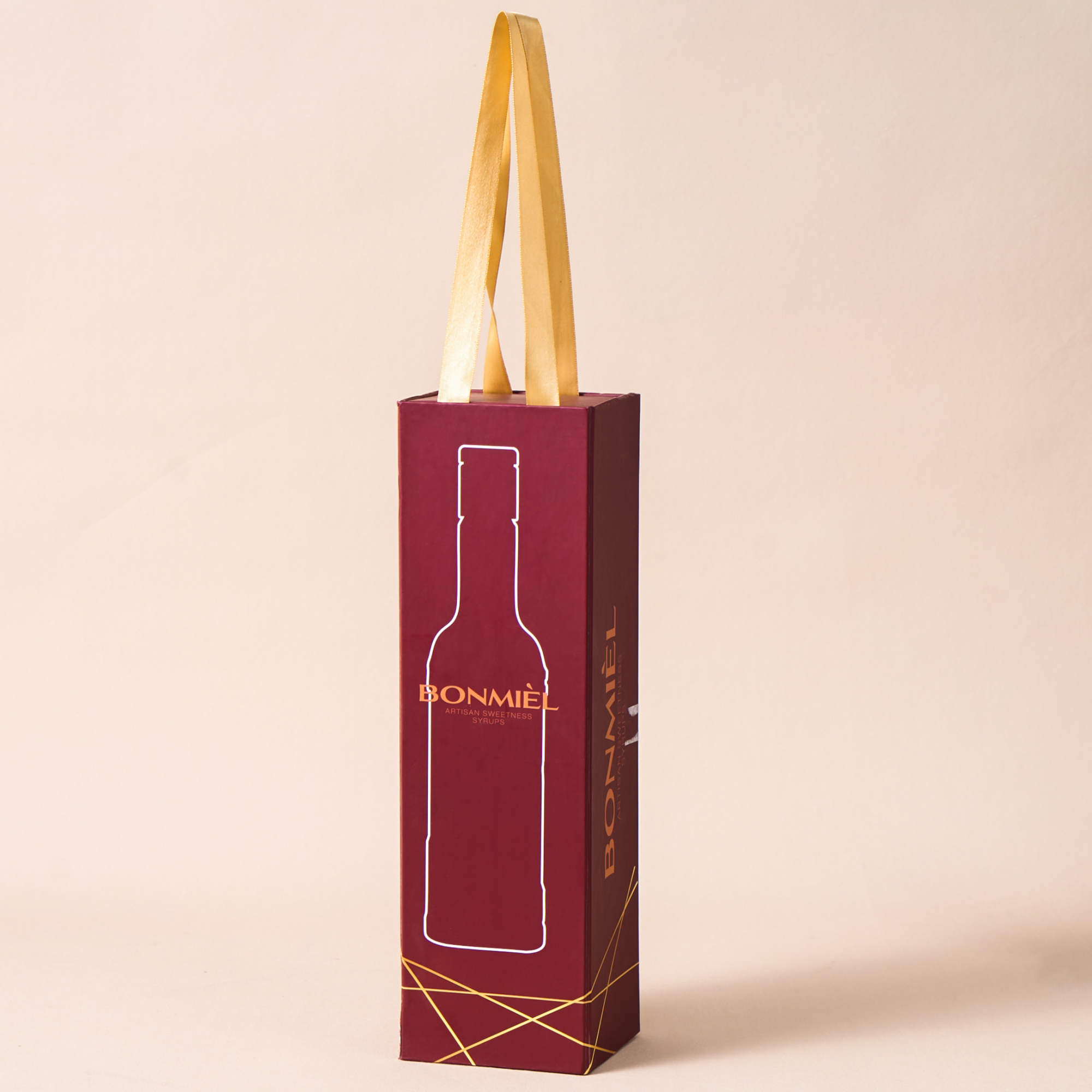 Confezione regalo magnetica per vino con manico a nastro